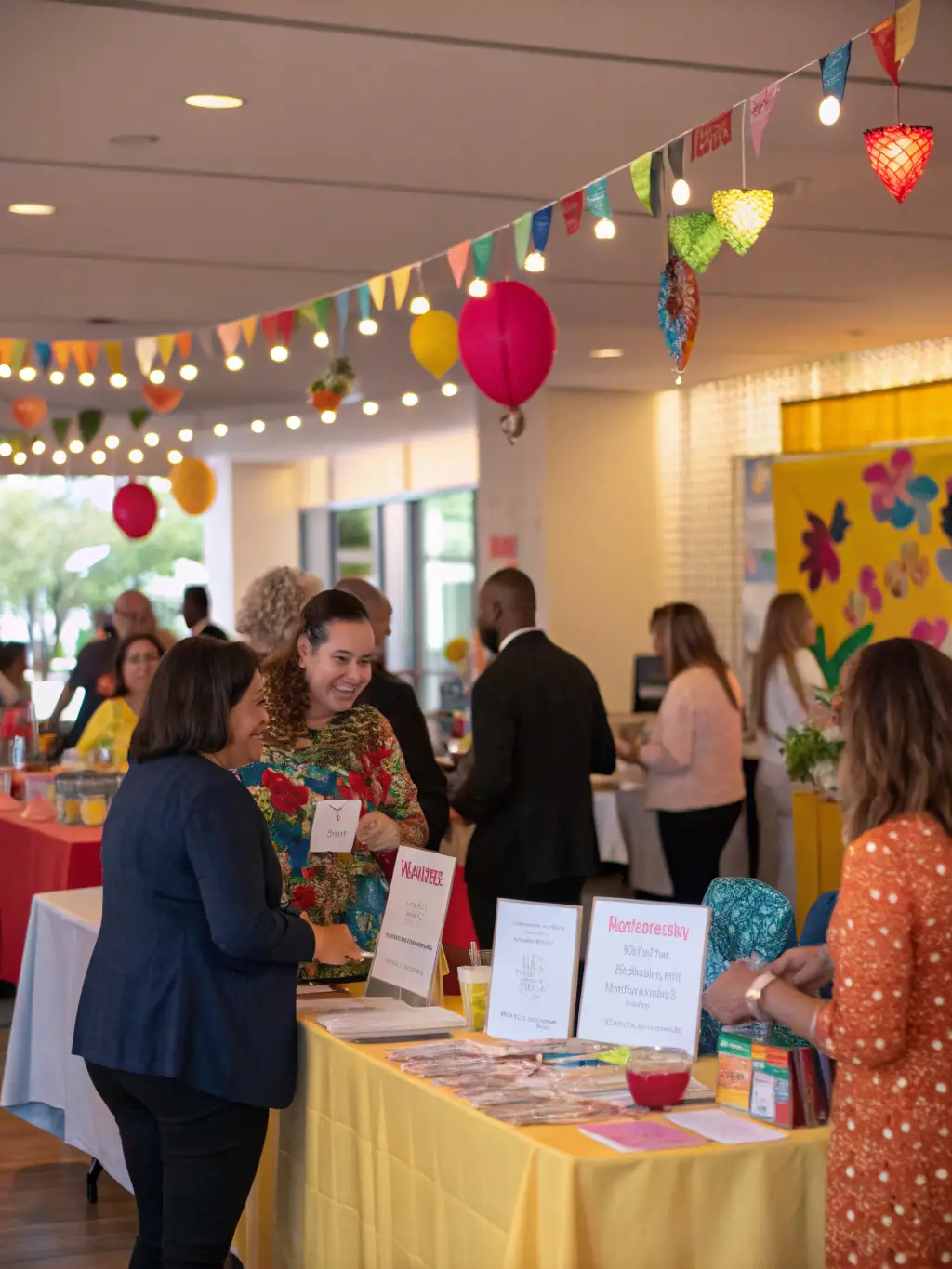 A photo of a fundraising event held at the Château de Boulbon, with attendees enjoying food, music, and activities to support the association.