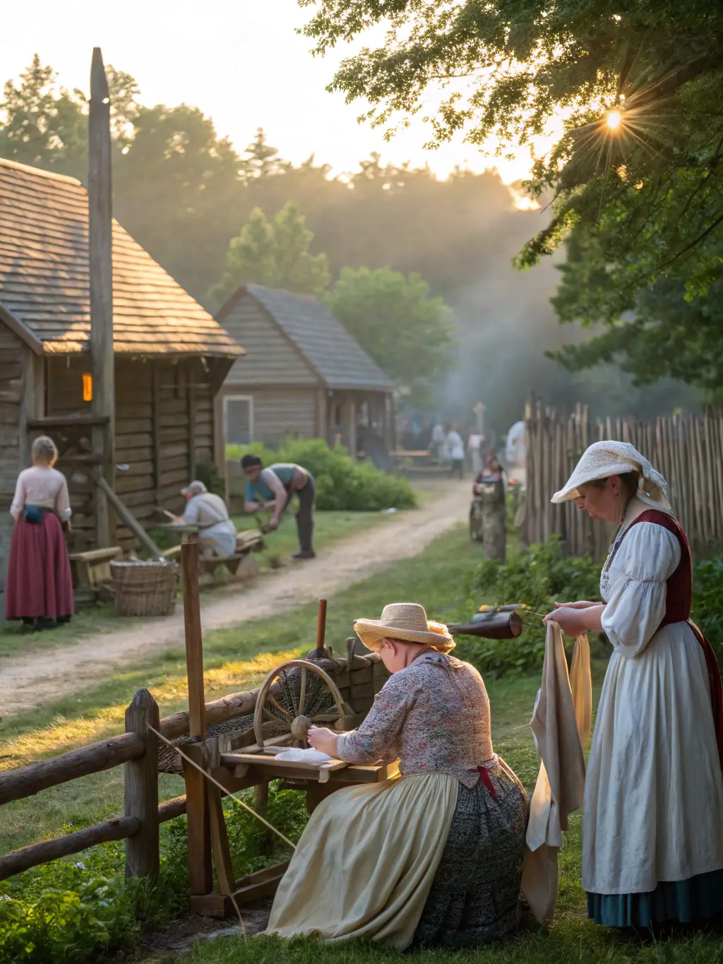 A photograph capturing a group of children participating in a historical reenactment at the Château de Boulbon, dressed in period costumes and interacting with artifacts.