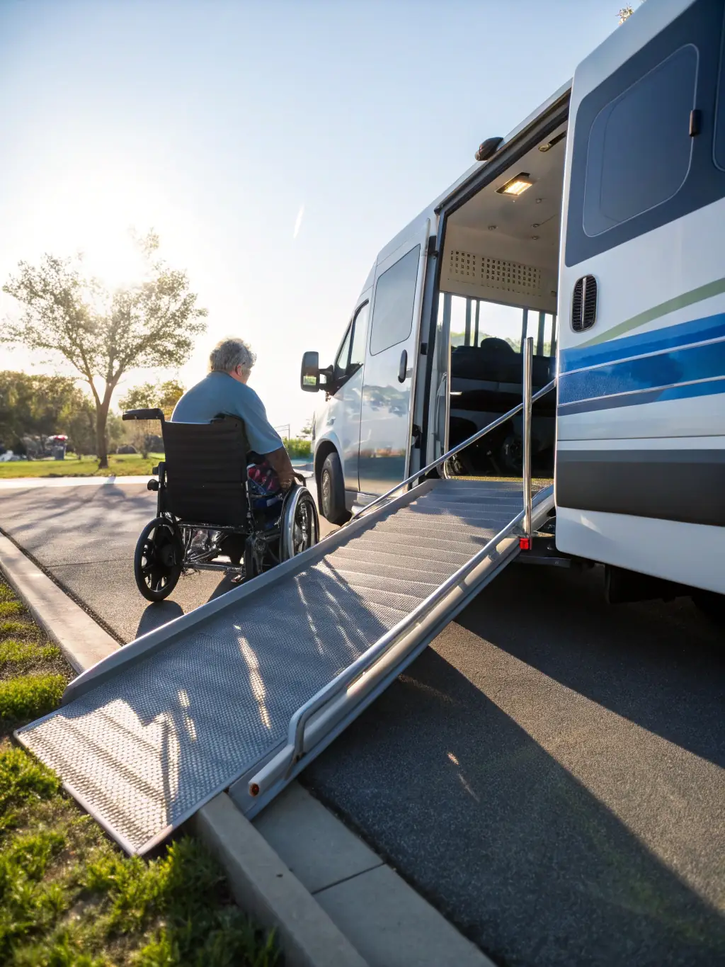 An image of accessibility improvements being made at the Château de Boulbon, such as the installation of ramps or accessible pathways.